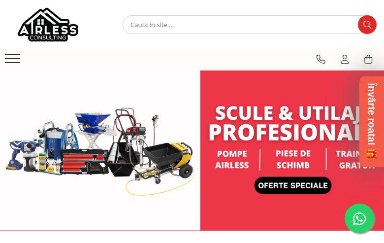 Airless Consulting - magazin online scule profesionale cu automatizare WhatsApp comenzi