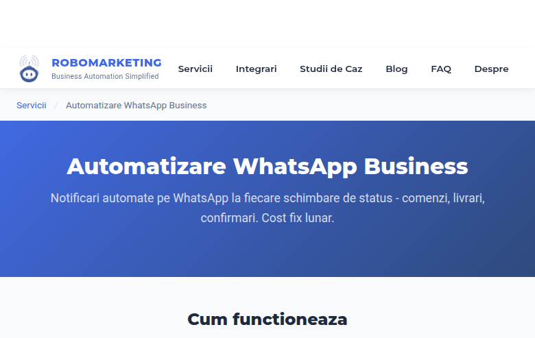 Automatizare email marketing - notificari WhatsApp si integrari e-commerce