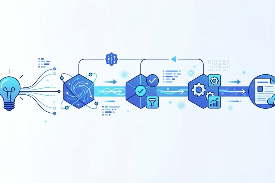 Blog autonom AI - schema pipeline de publicare automata, retrospectiva RoboMarketing